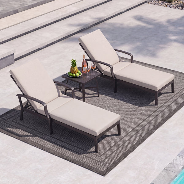 Premium Aluminum Outdoor Chaise Lounge Chair with Quick-Dry Cushion