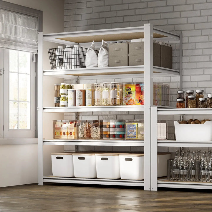 PrimeZone 5 Tier 28"W White Adjustable Metal Shelving 