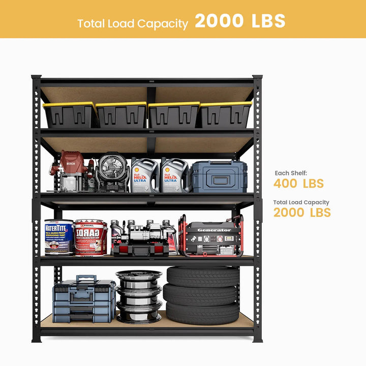 PrimeZone 36"W Heavy Duty Storage Shelves Load 2000 LBS, 36"W x 12"D x 72"H 