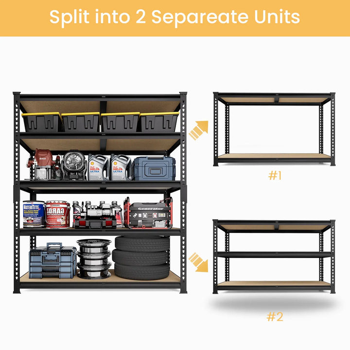 PrimeZone 36"W Heavy Duty Storage Shelves Load 2000 LBS, 36"W x 12"D x 72"H 