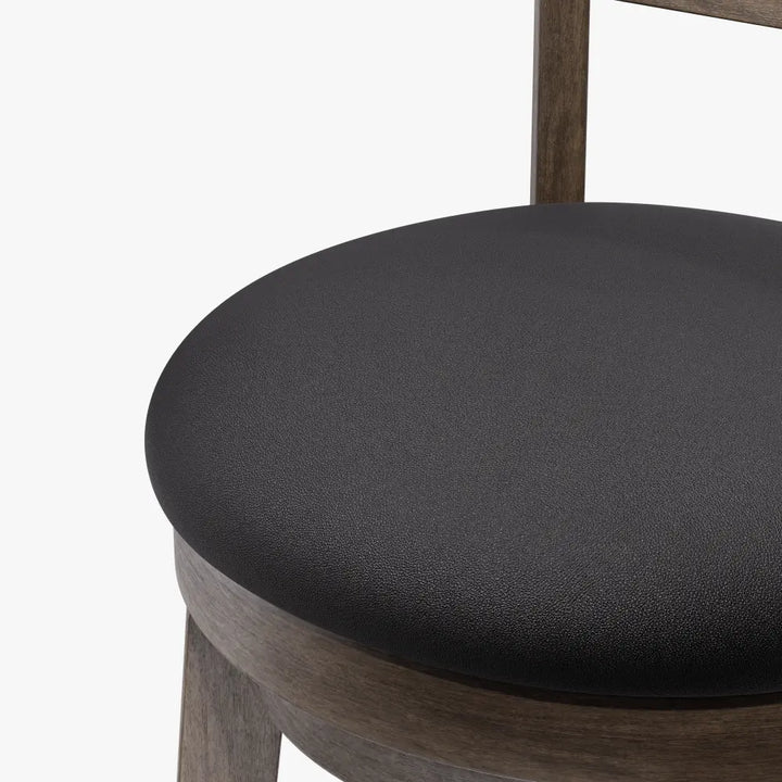 PrimeZone Swivel Bar Stools with Black Faux Leather(Set of 2) 
