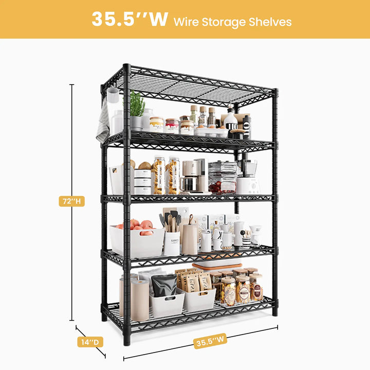 PrimeZone 35.5"W Adjustable Wire Shelving 