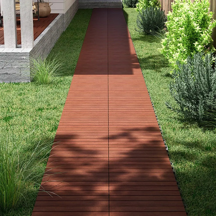 PrimeZone Interlocking Deck Tiles 27 PCS, 12" x 12" Solid Acacia Wood 