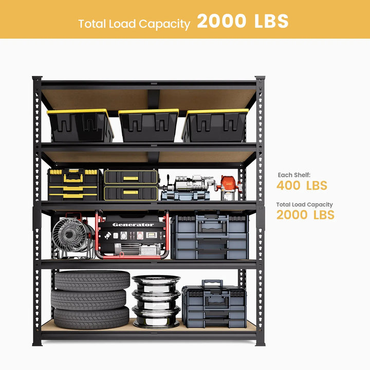 PrimeZone 36"W Heavy Duty Storage Shelves Load 2000 LBS, 36"W x 16"D x 72"H 
