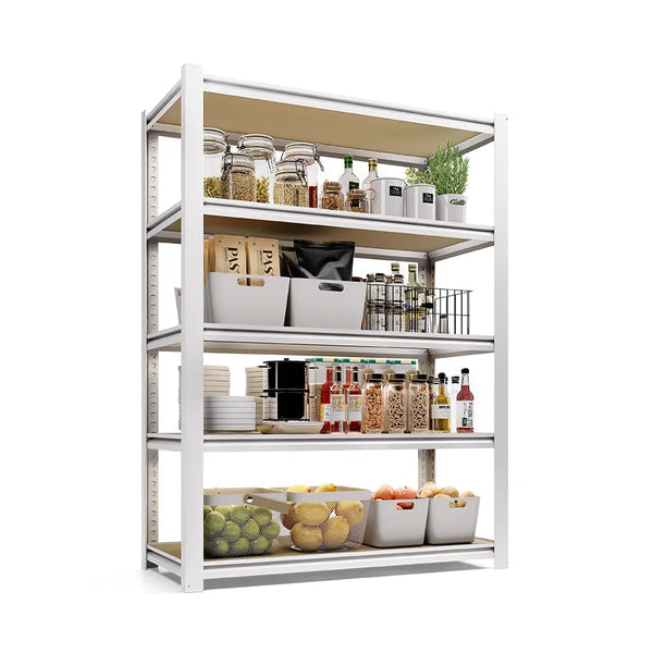 PrimeZone 5 Tier 36"W White Adjustable Metal Shelving 