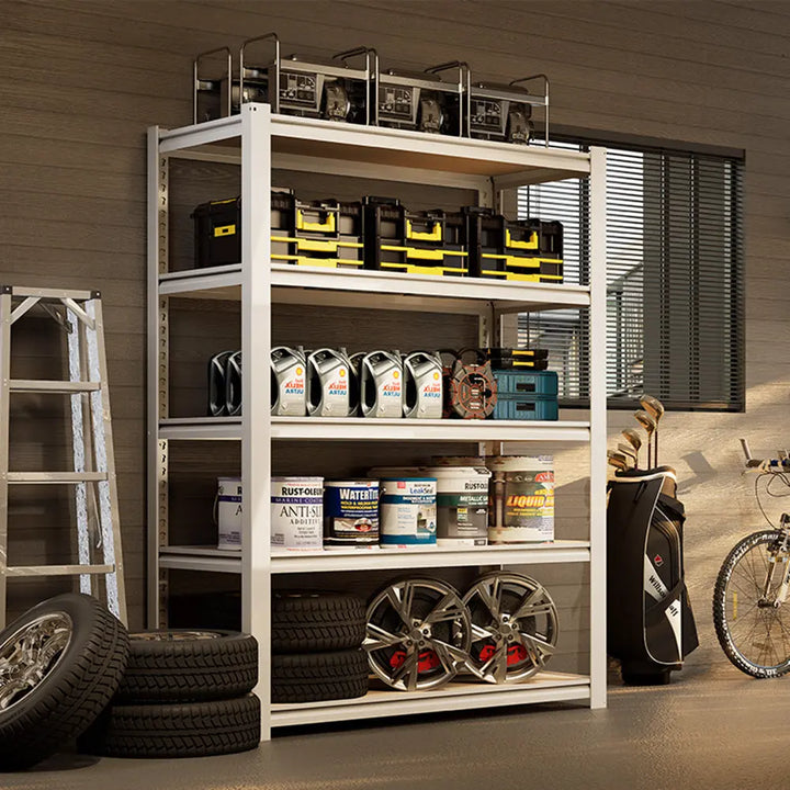 PrimeZone 5 Tier 36"W White Adjustable Metal Shelving 