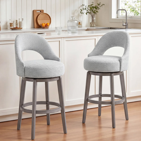 Velvet Swivel Counter & Bar Stools with Back (set of 2) Grey Green
