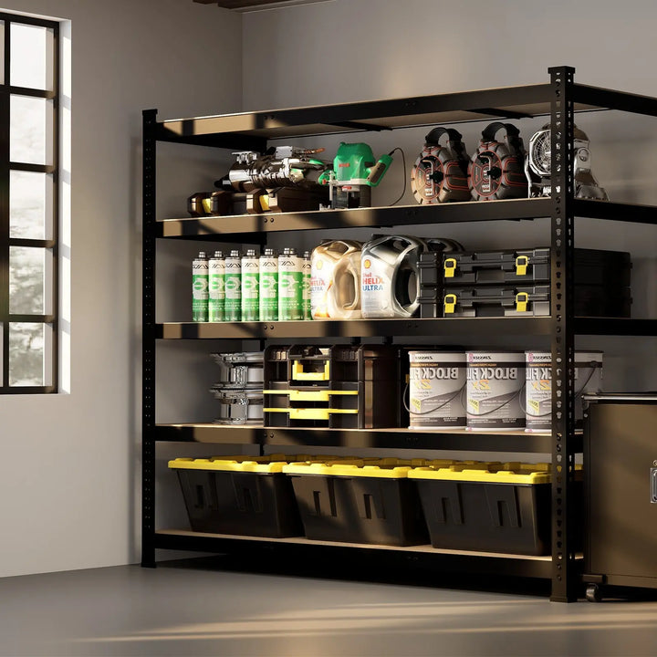 PrimeZone 48"W Heavy Duty Storage Shelves Load 2250 LBS, 47"W x 18"D x 71"H 