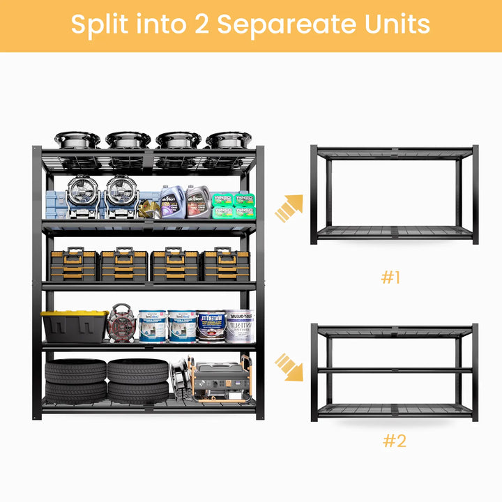 PrimeZone 48"W Metal Wire Garage Shelving Load 2500 LBS 