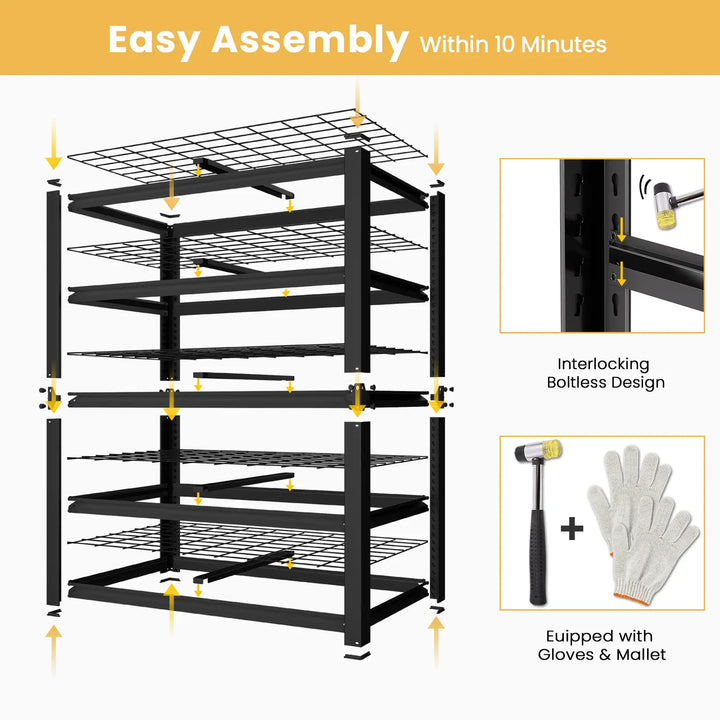 PrimeZone 48"W Metal Wire Garage Shelving Load 2500 LBS 