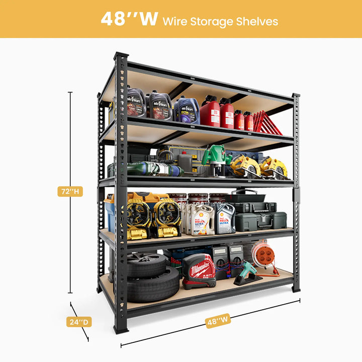 PrimeZone 48"W Heavy Duty Storage Shelves Load 3000 LBS 