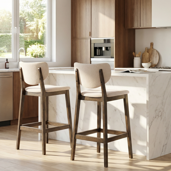 PrimeZone 26-inch Mid-Century Modern Counter Height Barstools (Set of 2)
