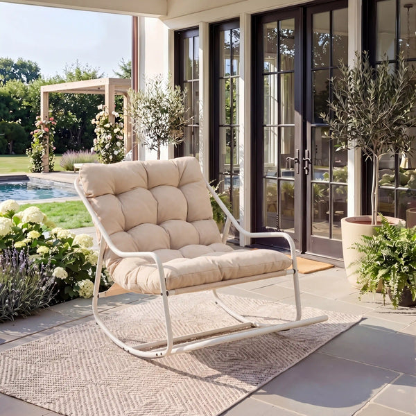Modern Rocking Chair with Integrated Footrest