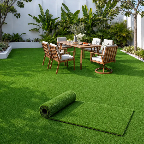 7 FT x 20 FT Artificial Grass Turf Roll, 0.4-Inch Pile Height, for Outdoor & Indoor Use